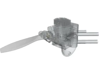 SuperTigre 2000 25cc RC Engine 3D Model