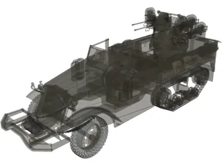 M16 Half Track 3D Model