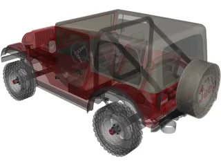 Jeep Wrangler Montata (1988) 3D Model