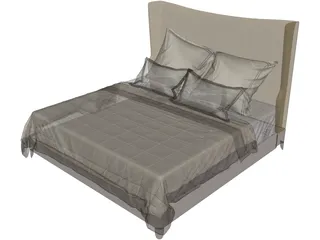 Baker Dane Upholstered Bed 3D Model