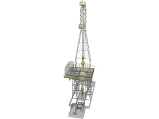 On-Shore Oil Rig 3D Model