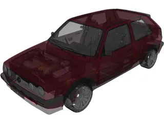 Volkswagen Golf Mk2 GTI Typ 19E (1989) 3D Model