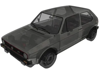 Volkswagen Golf Mk1 GTI Typ-17 (1975) 3D Model