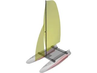 Small Catamaran 3D Model