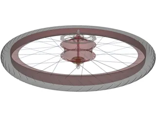 Rear Wheel with CVT Hub 3D Model