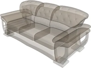 Fashion Multiplayer Sofa 3D Model