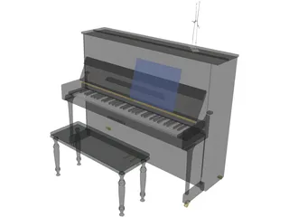 Grand Piano 3D Model - 3DCADBrowser