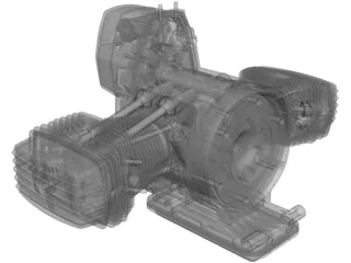 Dnepr Motorcycle Engine 3D Model