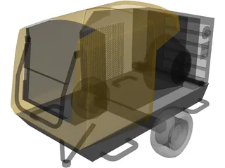 Mobile Air Compressor 3D Model
