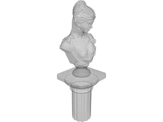 Woman Goddess Statue 3D Model