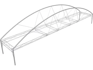 Arched Fink Truss Bridge 3D Model
