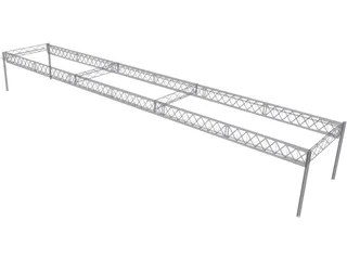 Truss Girder Bridge 3D Model