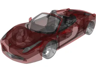 Ferarri 458 Spider (2012) 3D Model