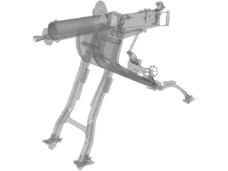 MG08 Machine Gun 3D Model