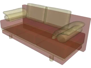 Double Sofa 3D Model