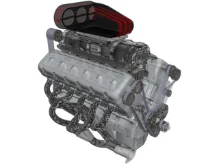 Engine V12 3D Model