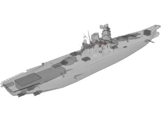 Musashi Battleship 3D Model