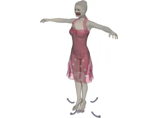 Summergirl in Strawberry Dress 3D Model