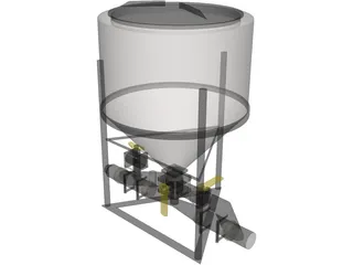 Feeder Tank with Control Valves 3D Model