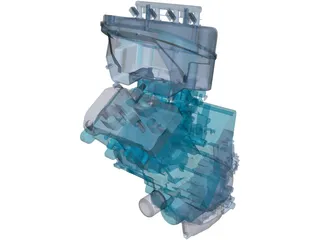 Triumph 675 Engine 3D Model