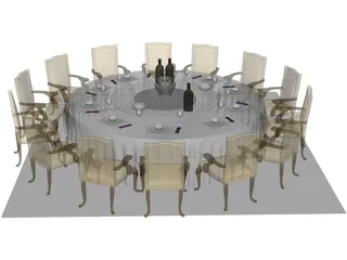 Catering Table 3D Model