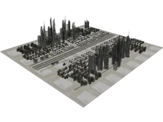 Metro City of the Future 3D Model
