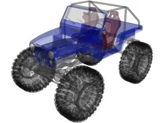 Jeep CJ5 Rock Crawler (1975) 3D Model