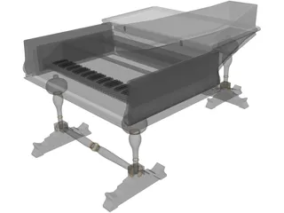 Vintage Piano 3D Model