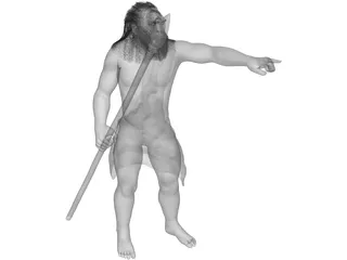 Caveman Hunter 3D Model