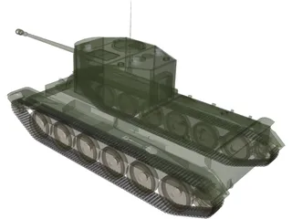 Cruiser Mk VIII Challenger A30 3D Model