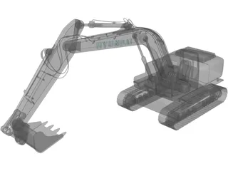 Hyundai Excavator 3D Model