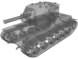 KV-2 Heavy Tank 3D Model