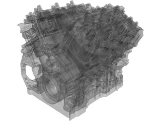 Twin Turbo V6 Engine 3D Model