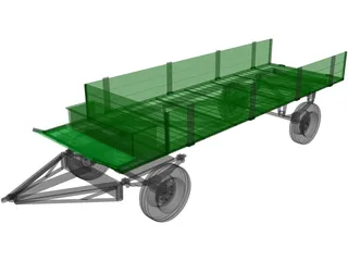 Farm Wagon 3D Model