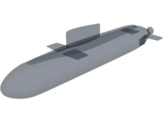 Kilo Class Submarine 3D Model