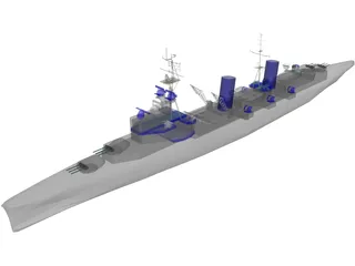 Belfast Light Cruiser 3D Model