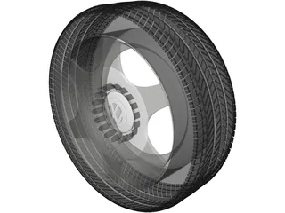 VW Rim and Tyre 3D Model