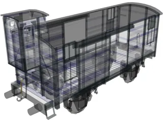 Train Car Box 3D Model