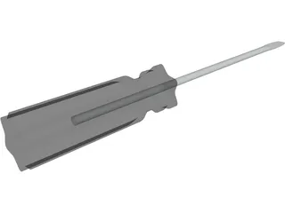 Plastic Flat Head Screwdriver 3D Model