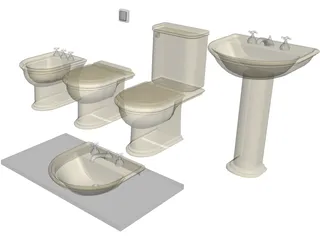 Bathroom Furniture Set 3D Model