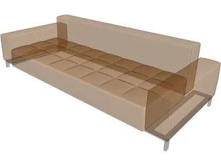 Couch Leather Pillow 3D Model