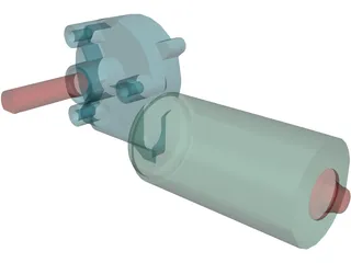 Worm Gear Motor 3D Model