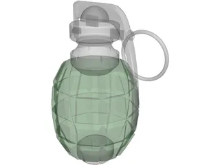 40 Segments Hand Grenade 3D Model