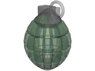 80 Articulated Segments Hand Grenade 3D Model