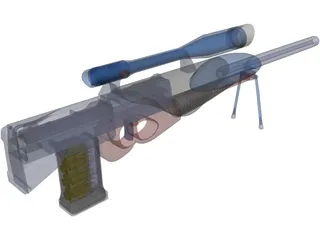 Sniper Rifle Shooting with Bullets 3D Model