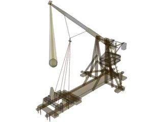 Medieval Catapult Trebuchet 3D Model