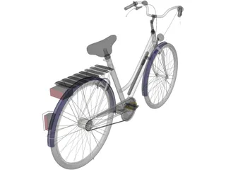 Bike Women City 3D Model