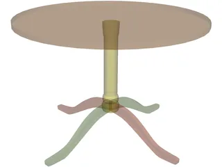 Wooden Round End Table 3D Model