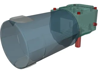 Worm Gear Motor Medium 3D Model