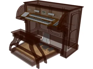 Church Pipe Organ Console 3D Model